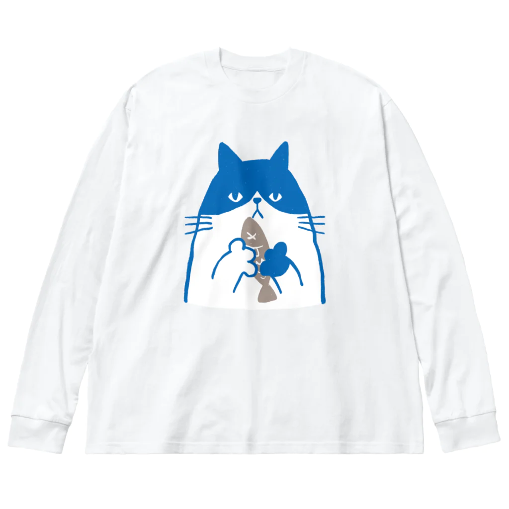 mincruのねこ と さかな ビッグシルエットロングスリーブTシャツ