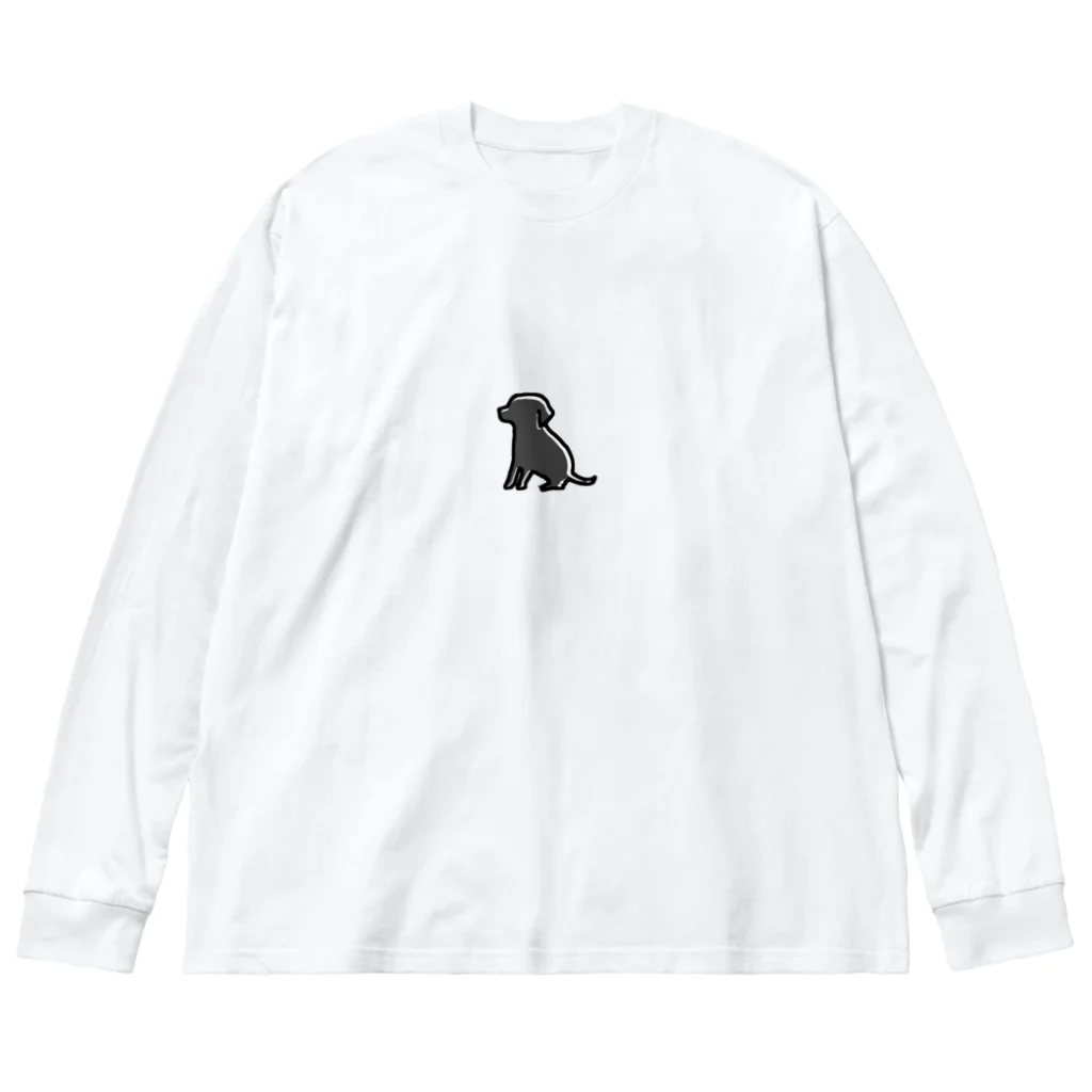 Ogata Dogs.の黒ラブ Retriever ビッグシルエットロングスリーブTシャツ