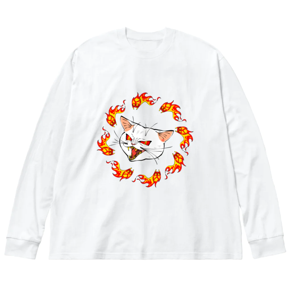 ねこの巣の化け猫 ビッグシルエットロングスリーブTシャツ