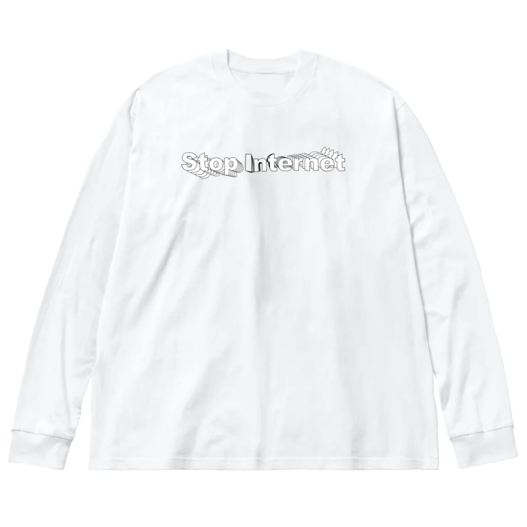 Neubooks スズリ店のSTOP INTERNET ビッグシルエットロングスリーブTシャツ