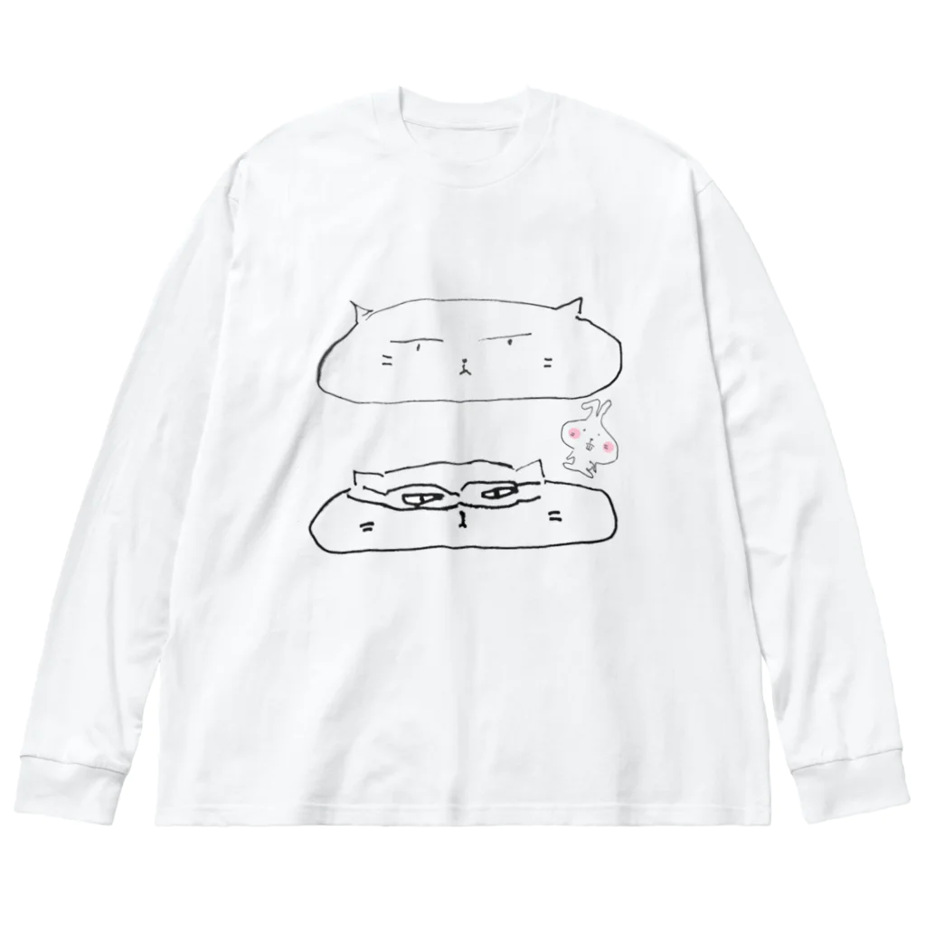 ダイナマイト87ねこ大商会の今回のこれは力作や！！！誉めて！！！ (父 作) ビッグシルエットロングスリーブTシャツ