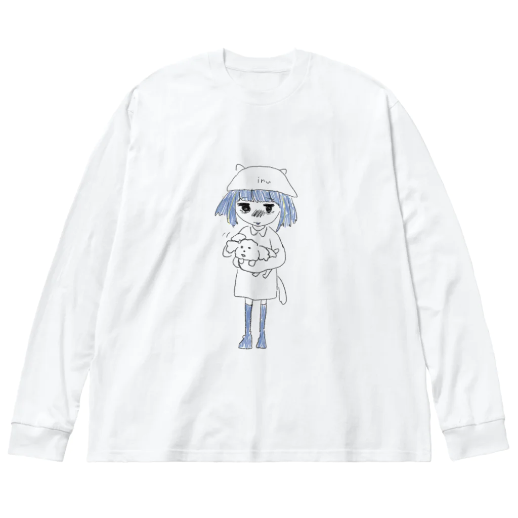 nemuiのあおーい ビッグシルエットロングスリーブTシャツ