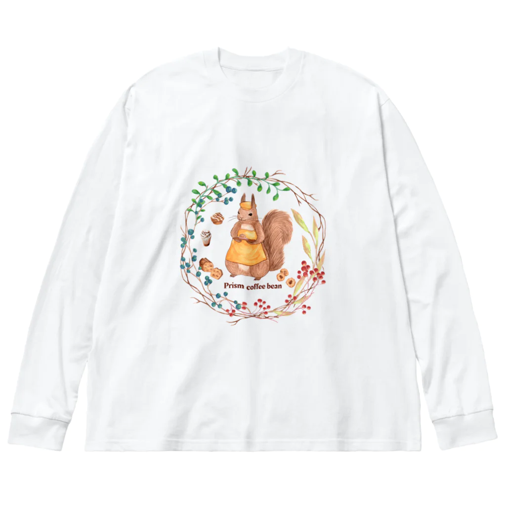 Prism coffee beanの森の木の実のボタニカルカフェ ビッグシルエットロングスリーブTシャツ