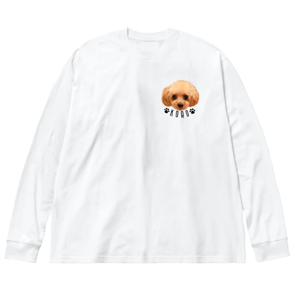 マナティのKOROくんブラック ビッグシルエットロングスリーブTシャツ