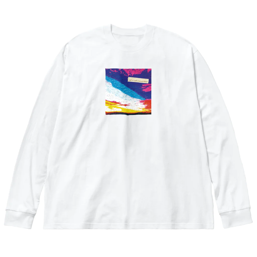 SPLAPiのLife in color/sunset beach Big Long Sleeve T-Shirt