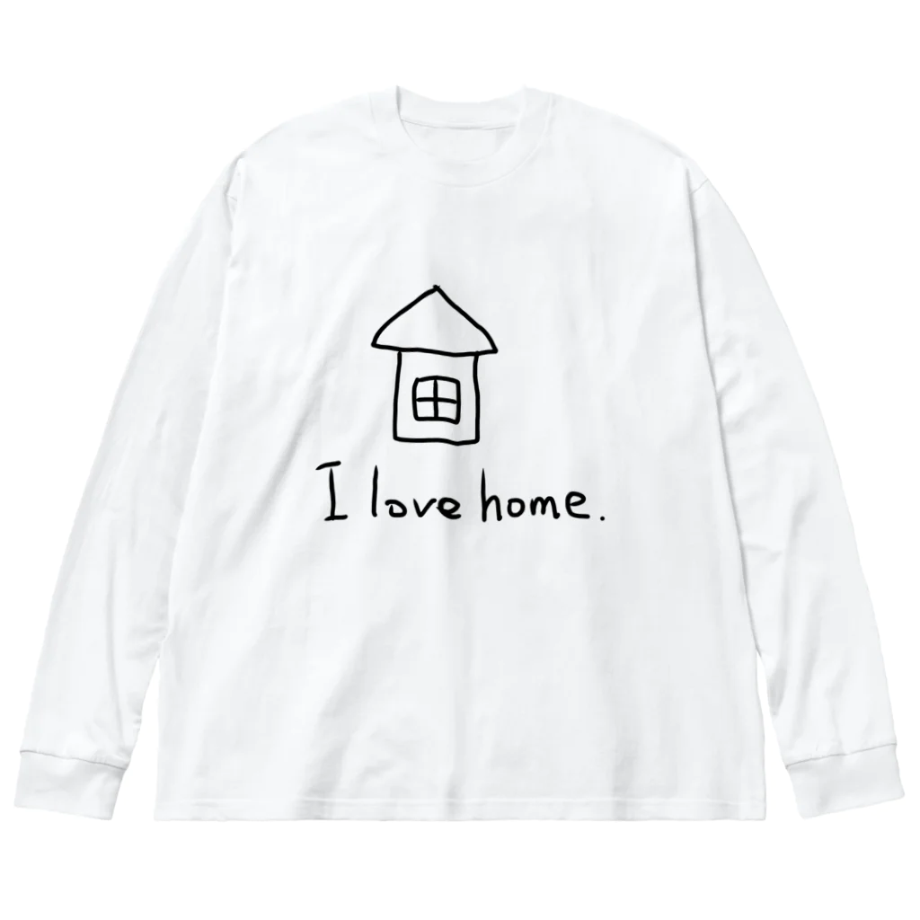 シンプル屋さんのI love home． ビッグシルエットロングスリーブTシャツ