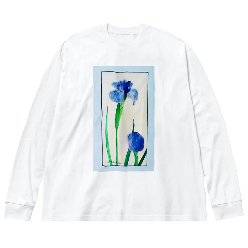 アトリエひろの花菖蒲 ビッグシルエットロングスリーブTシャツ