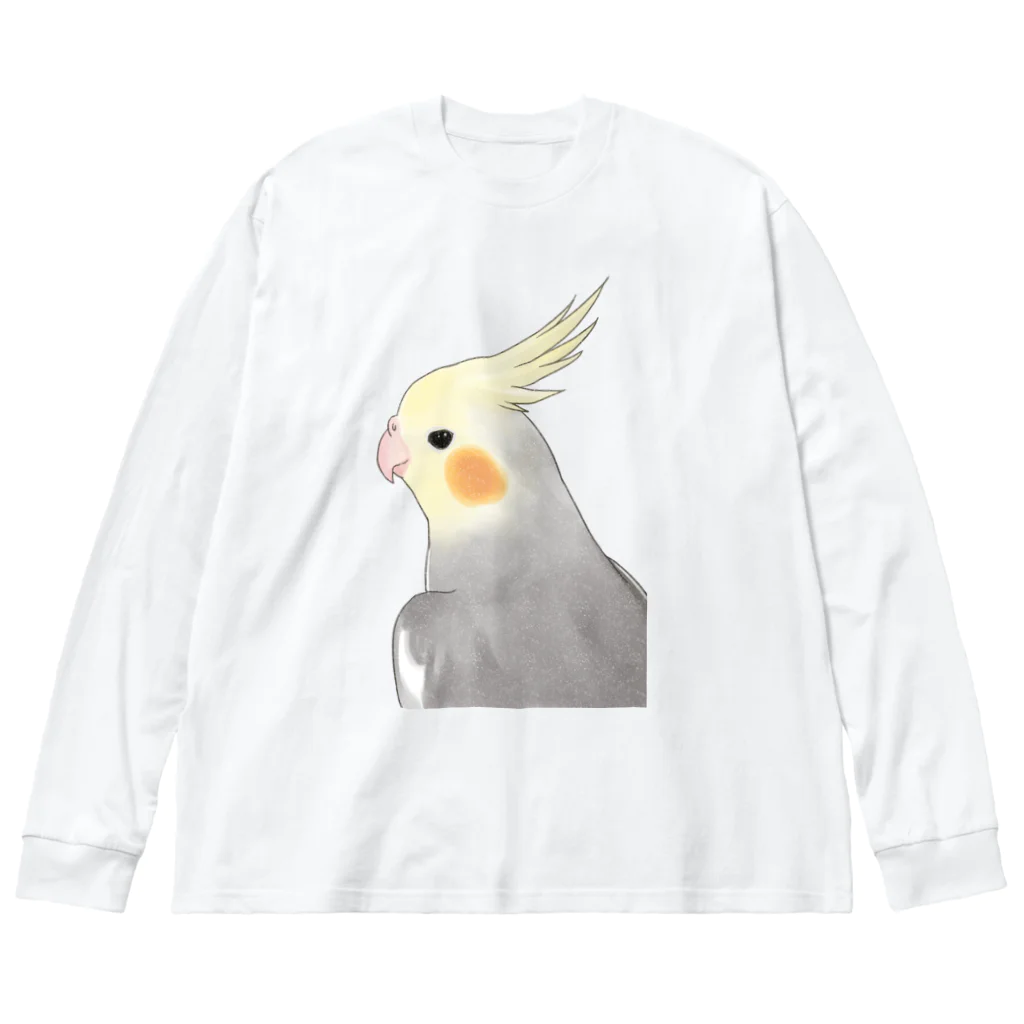 まめるりはことりの見つめるオカメインコちゃん【まめるりはことり】 Big Long Sleeve T-Shirt