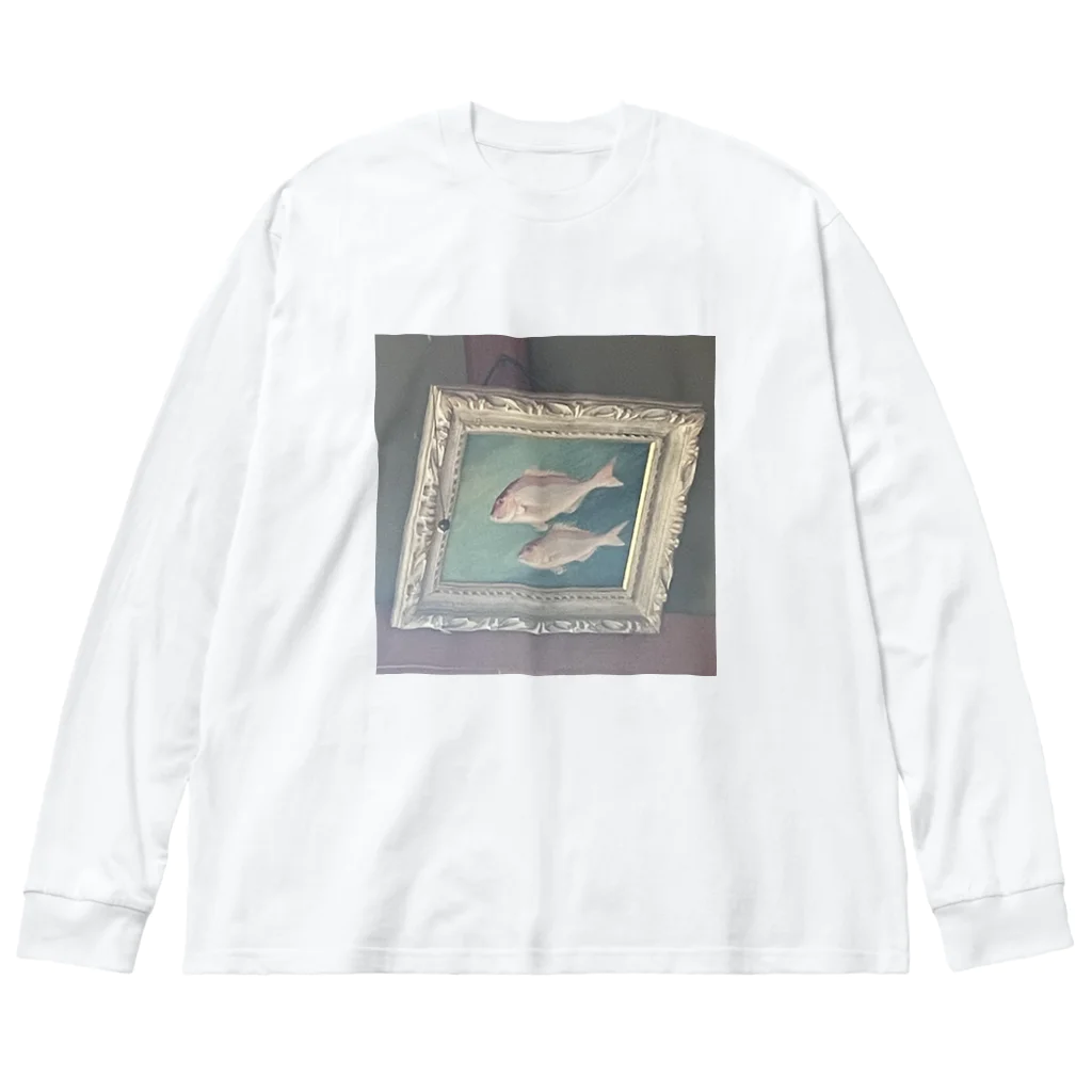 しのはらの喜一のお魚 ビッグシルエットロングスリーブTシャツ