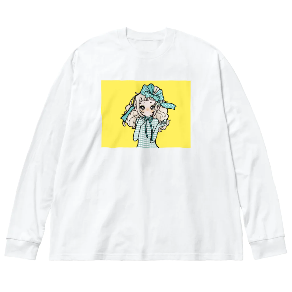 すみっこそーだのMizuiro no on'nanoko (yellow Ver.) ビッグシルエットロングスリーブTシャツ