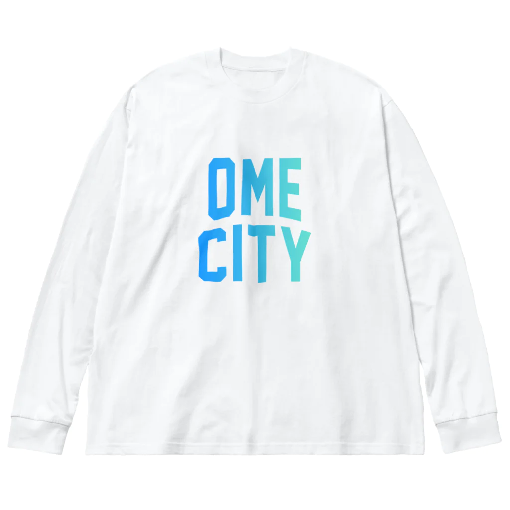 JIMOTOE Wear Local Japanの青梅市 OME CITY ロゴブルー Big Long Sleeve T-Shirt