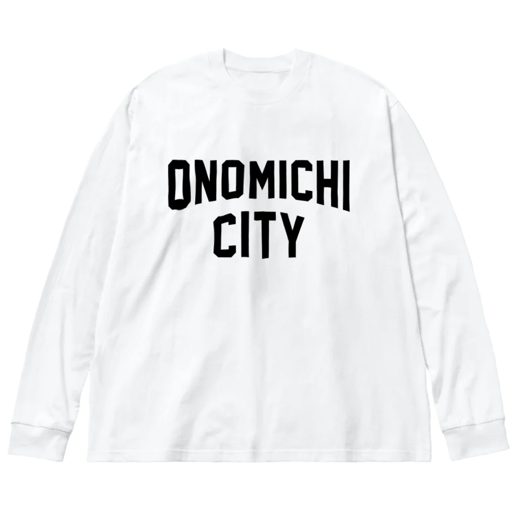 JIMOTOE Wear Local Japanの尾道市 ONOMICHI CITY ロゴブラック Big Long Sleeve T-Shirt