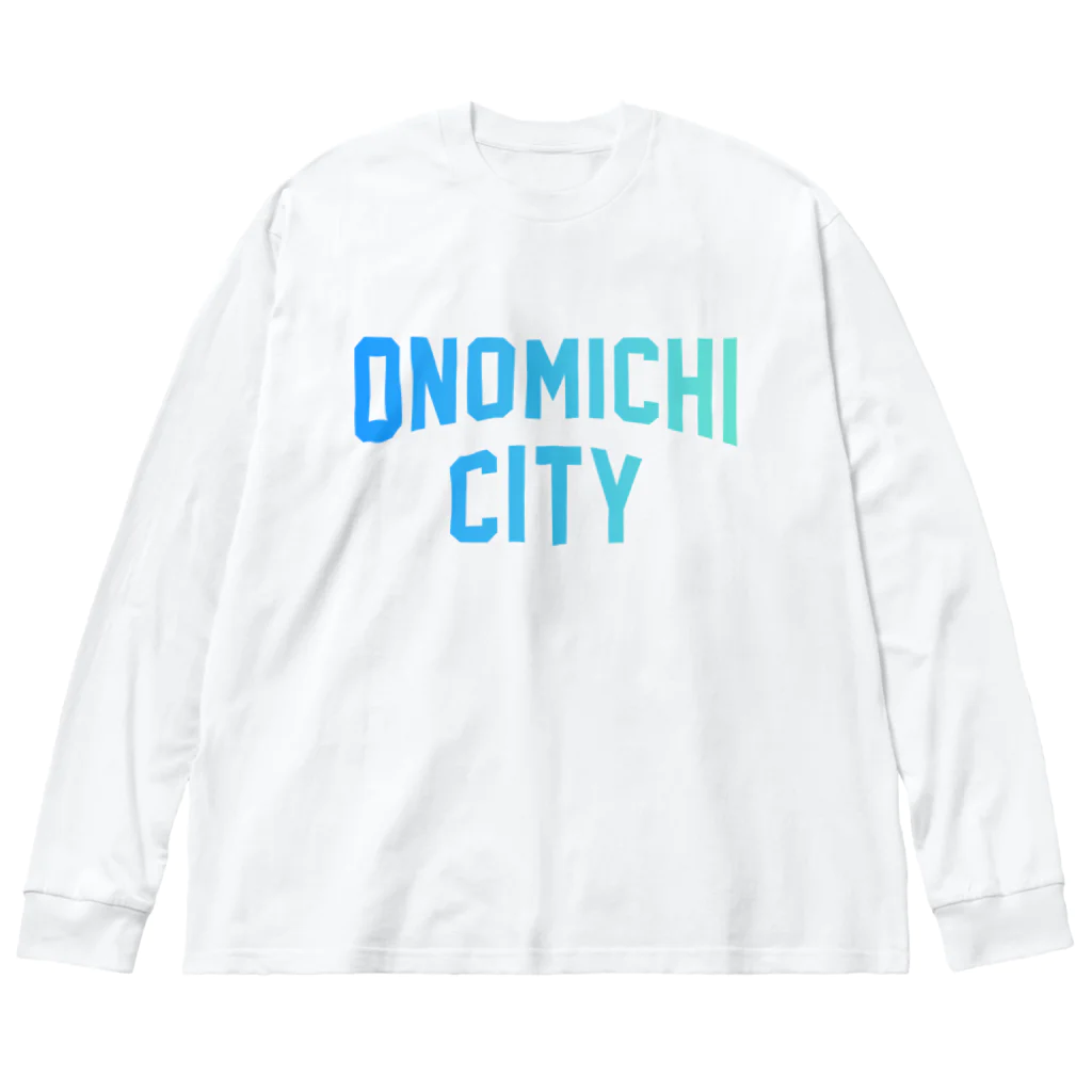 JIMOTOE Wear Local Japanの尾道市 ONOMICHI CITY ロゴブルー Big Long Sleeve T-Shirt