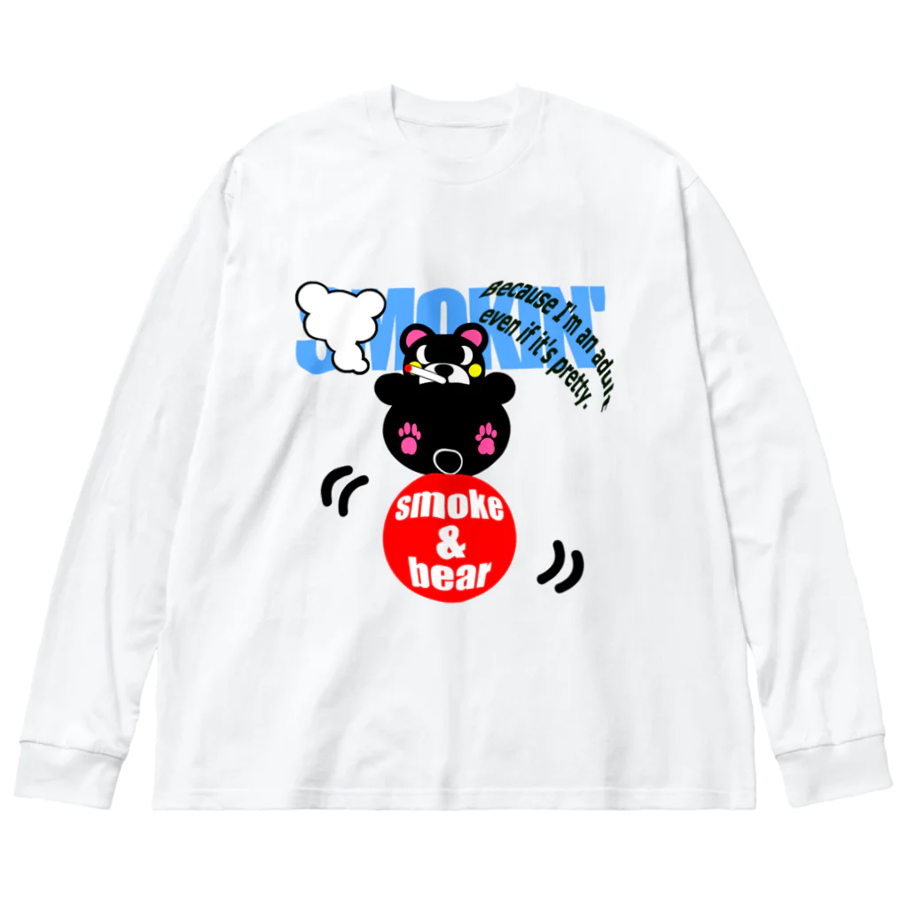 オリジナルデザインTシャツ　SMOKIN'のゆらゆらモクモックマA ビッグシルエットロングスリーブTシャツ