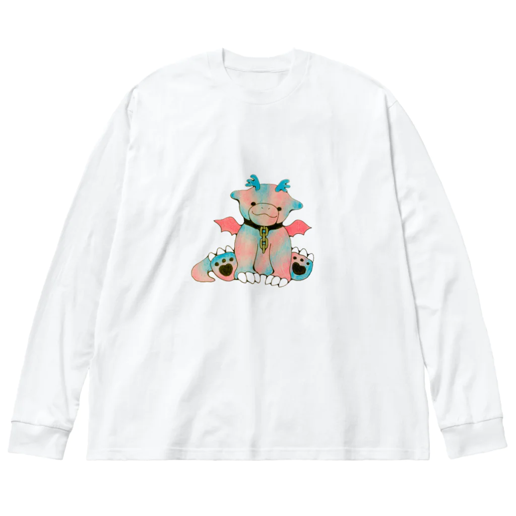 くまちくまお屋さんのゆめいろドラゴンちゃん ビッグシルエットロングスリーブTシャツ