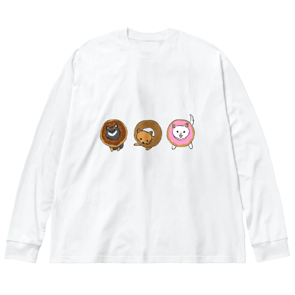 ともえのえ - 柴犬とか動物色々のShiba Donut Big Long Sleeve T-Shirt