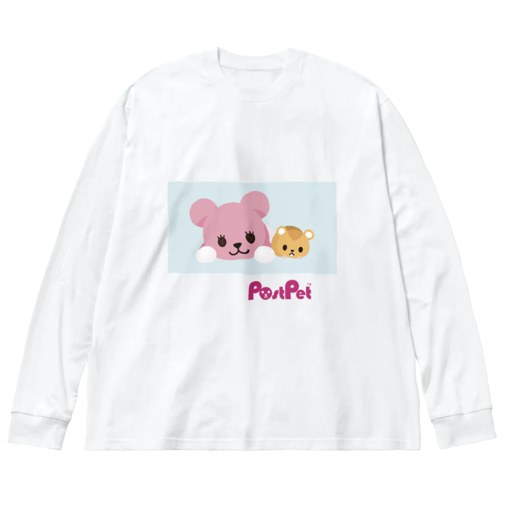 PostPet Official Shopのモモとジンパチの休日 ビッグシルエットロングスリーブTシャツ