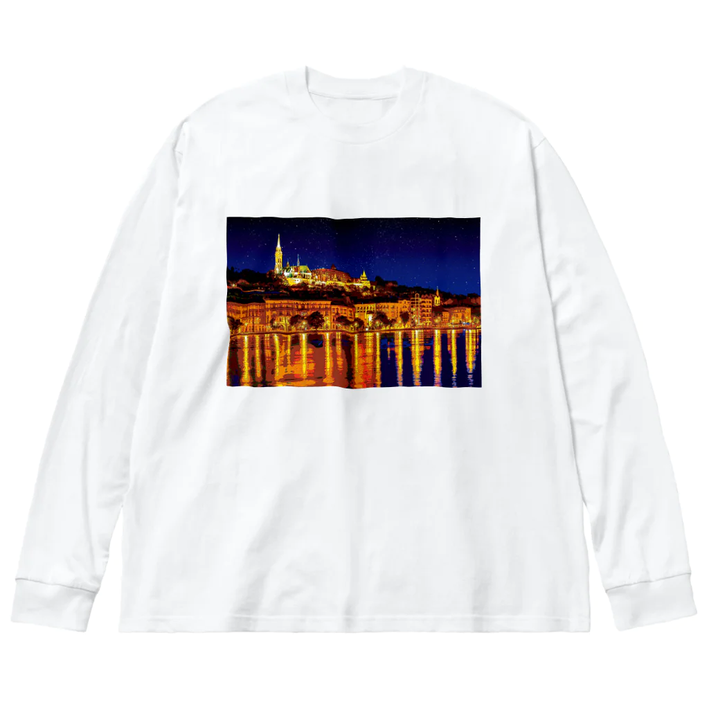 GALLERY misutawoのハンガリー ブダペストの夜景 ビッグシルエットロングスリーブTシャツ