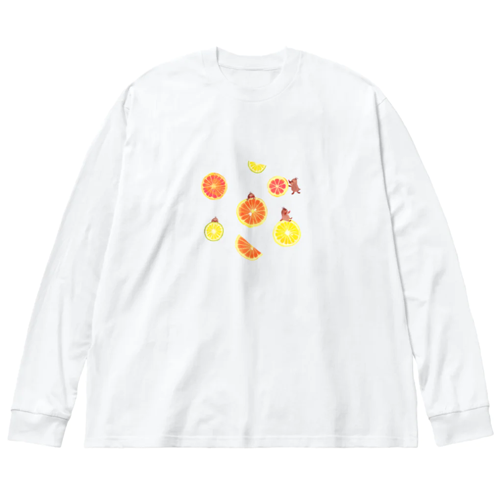 イラストレーター おおでゆかこのcitrus fruits ビッグシルエットロングスリーブTシャツ