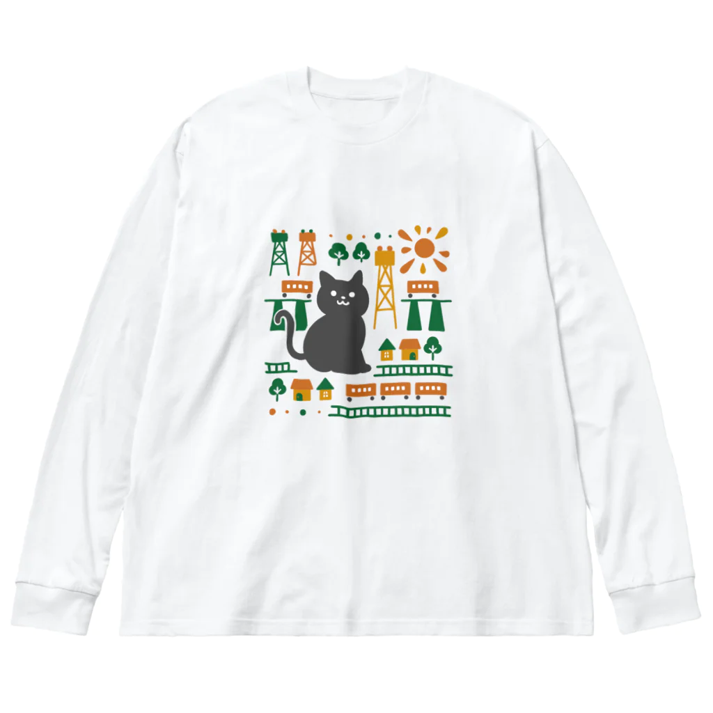 みやつち やえの巨大ねこ ビッグシルエットロングスリーブTシャツ