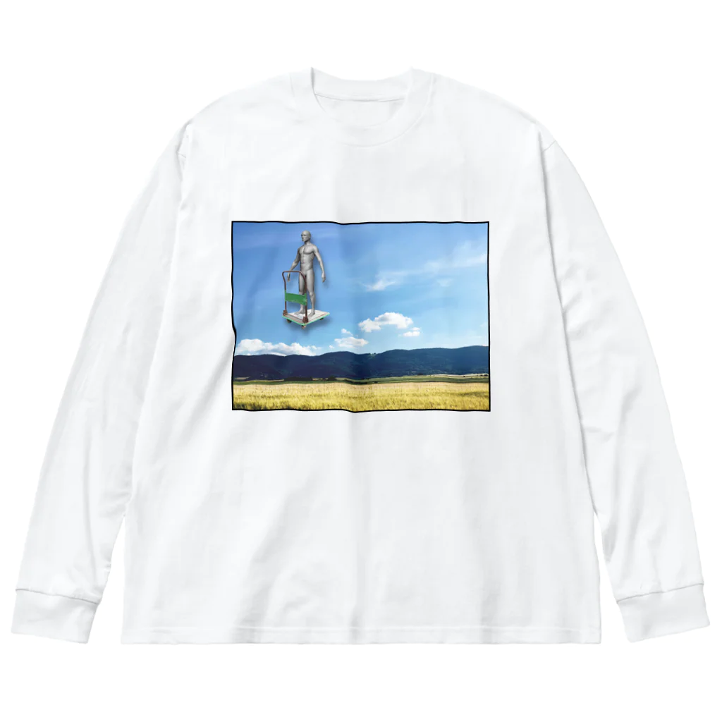 皮脂分泌の部屋(おもしろ/奇抜/個性的)の浮遊男 Big Long Sleeve T-Shirt