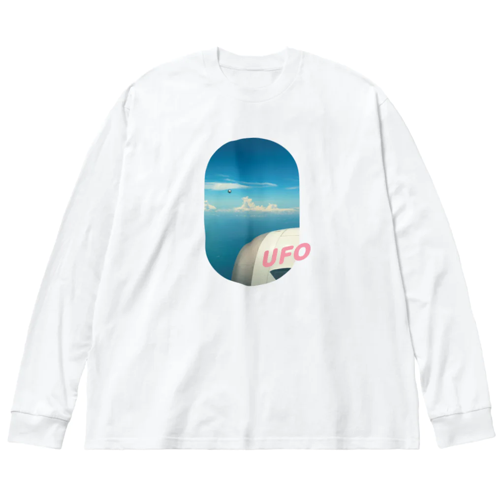 ふしぎ堂　SUZURI支店のパチンコ玉 UFO ビッグシルエットロングスリーブTシャツ