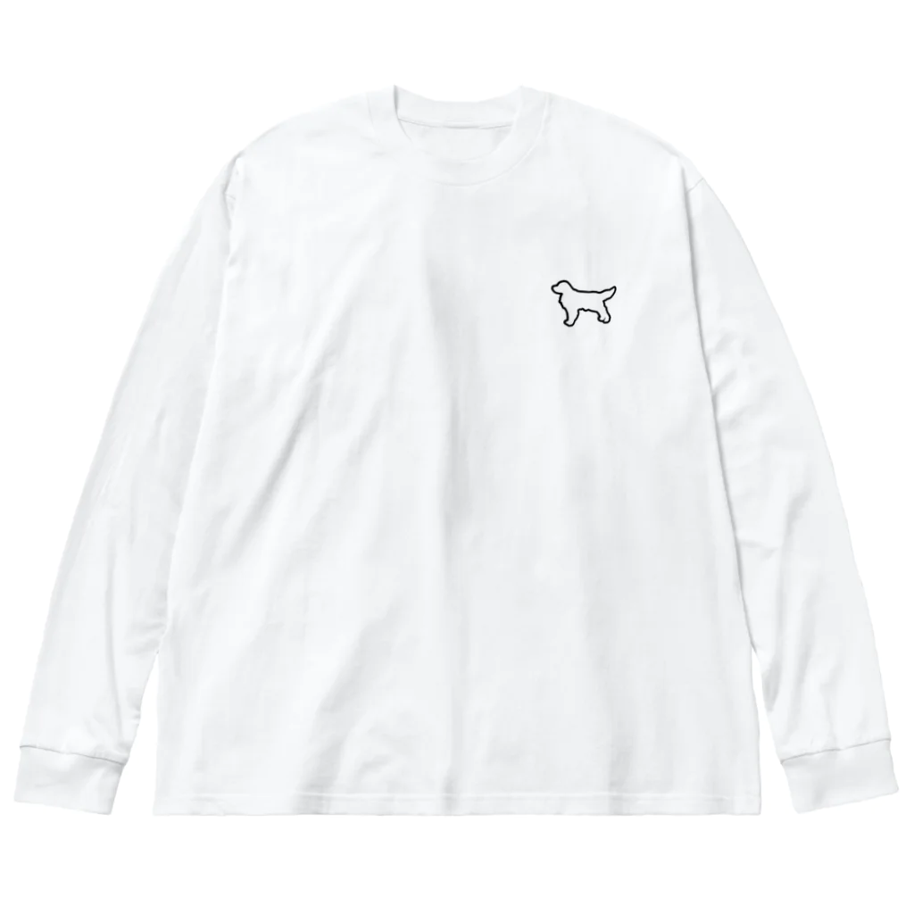 ゴールデンレトリバーわんちゃん犬のゴールデンレトリバーのシンプルシルエット Big Long Sleeve T-Shirt