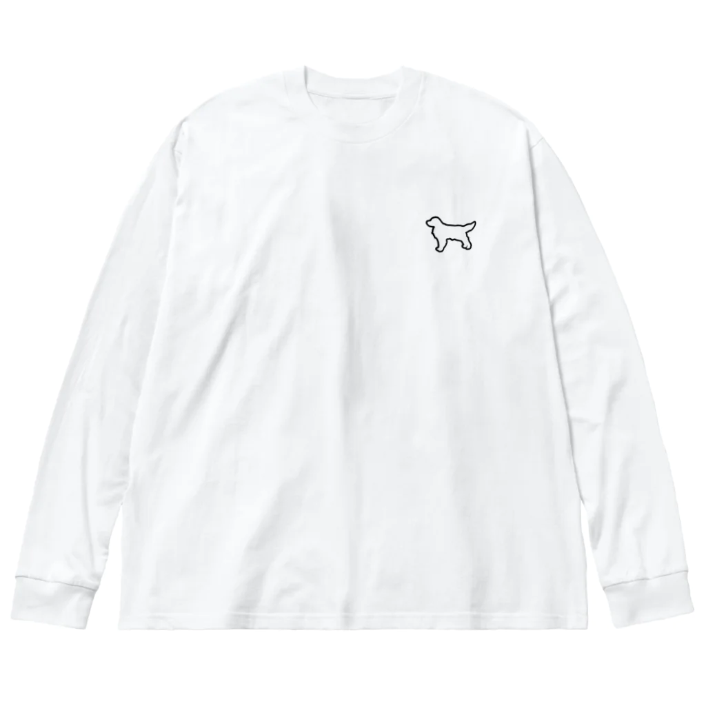 ゴールデンレトリバーわんちゃん犬のゴールデンレトリバーのシンプルシルエット ビッグシルエットロングスリーブTシャツ