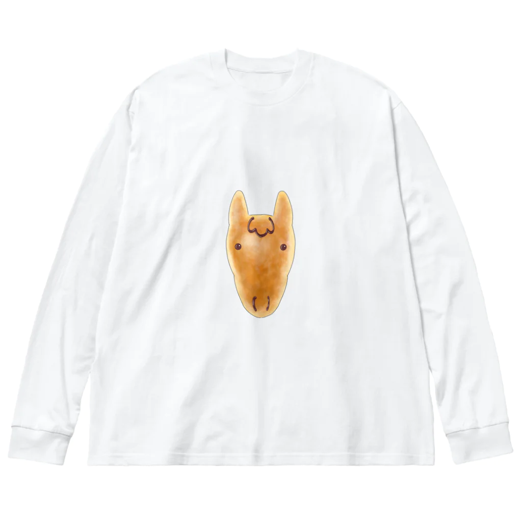 ぱからたからのうまパン　クリームパン＊栗毛 ビッグシルエットロングスリーブTシャツ