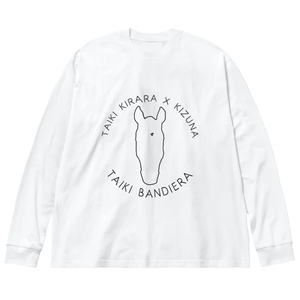 TaikiRacingClubShopのmarulogo【BND】kuro Big Long Sleeve T-Shirt