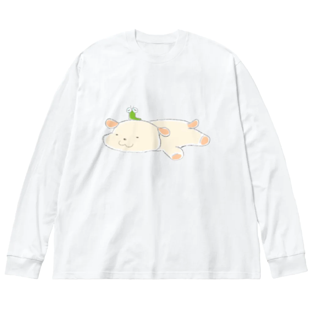 どんぐり🌈🍀のだらーんな犬のまめ ビッグシルエットロングスリーブTシャツ