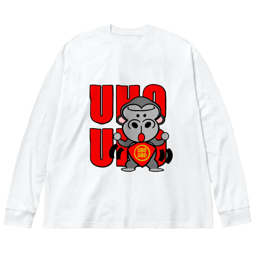 オリジナルデザインTシャツ　SMOKIN'のUHOUHOゴリッキー(腹かけバージョン) ビッグシルエットロングスリーブTシャツ