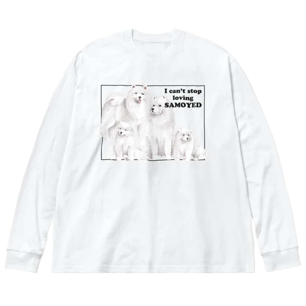 SANKAKU DESIGN STOREの表/B ハッピーサモエドセット！ Big Long Sleeve T-Shirt