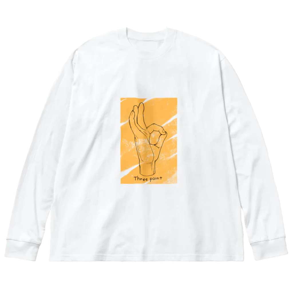 RIOのThree point yellow ビッグシルエットロングスリーブTシャツ