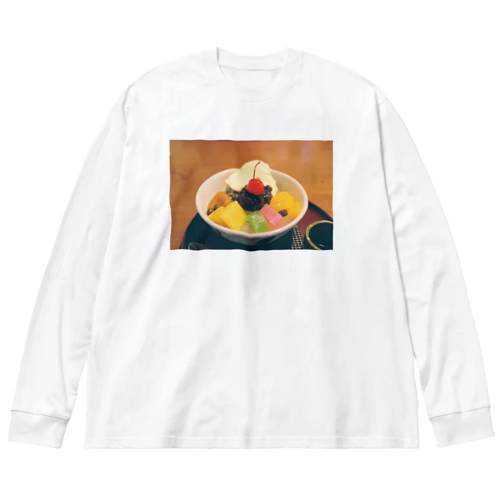 まどろみ工房のあんみつ ビッグシルエットロングスリーブTシャツ