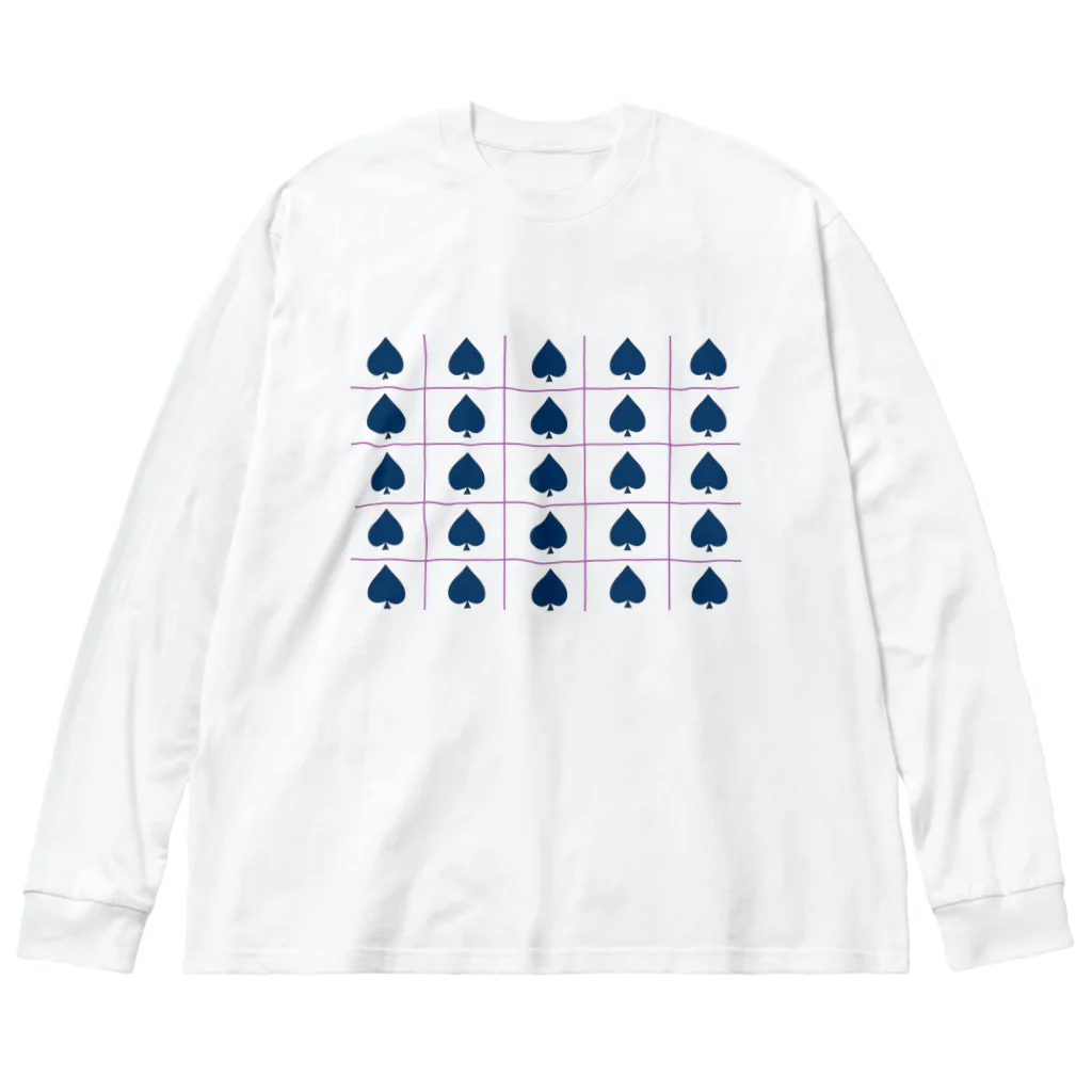 ぴぃのスペード 青 Big Long Sleeve T-Shirt