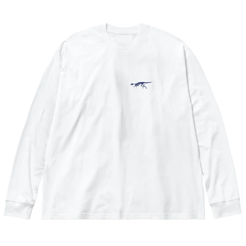 puikkoのニッポノサウルスの骨格（ワンポイント） ビッグシルエットロングスリーブTシャツ