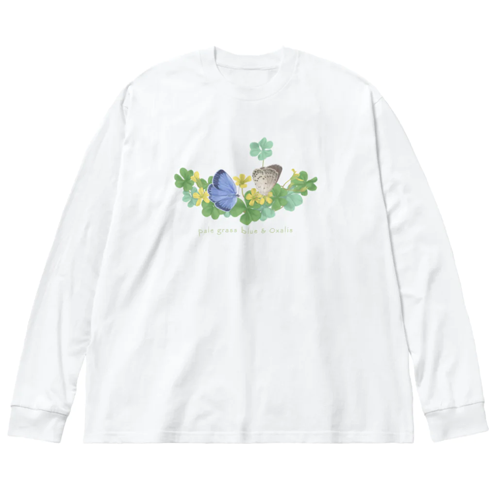 kitaooji shop SUZURI店のヤマトシジミとカタバミ Big Long Sleeve T-Shirt