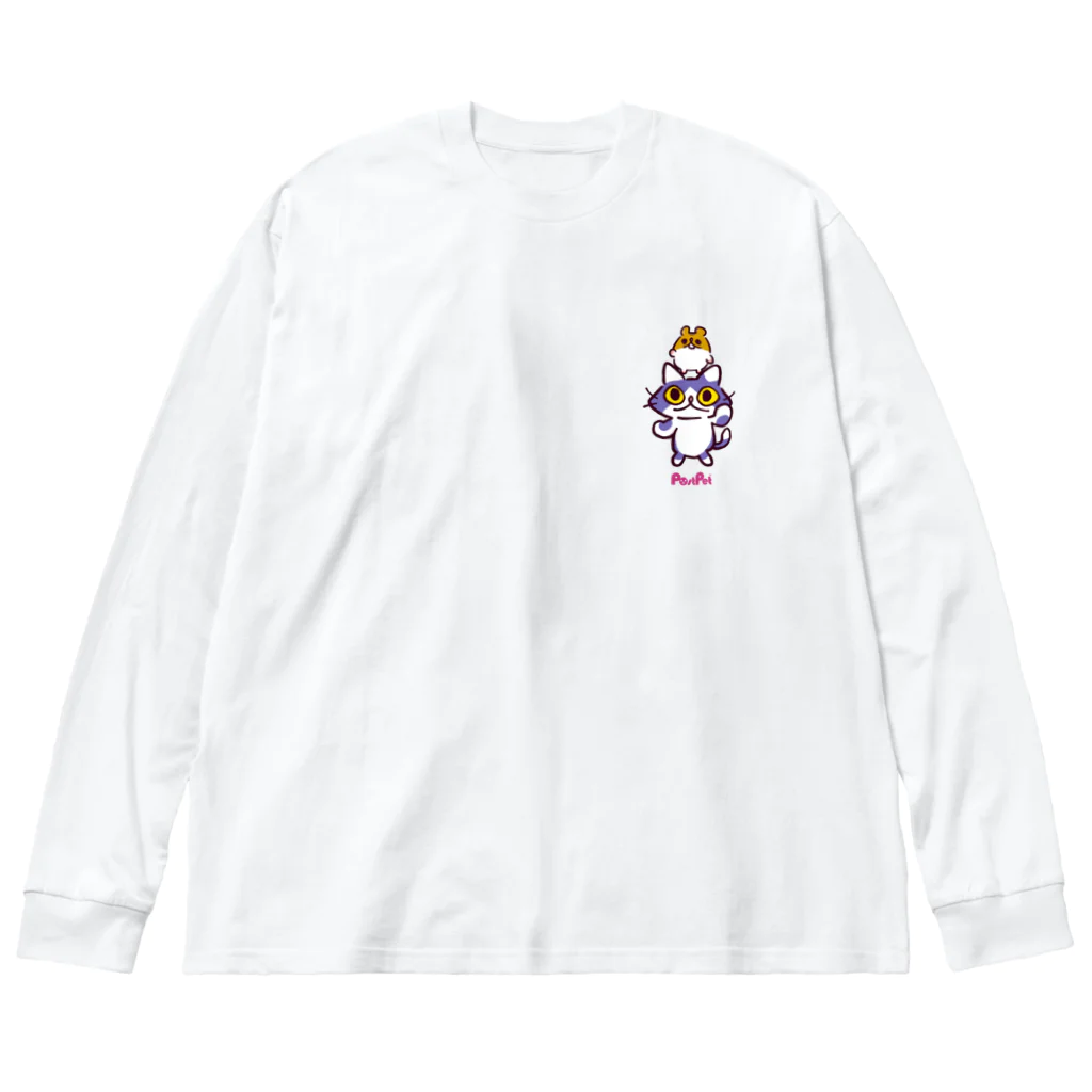 PostPet Official Shopのフロとジンパチの友情 ビッグシルエットロングスリーブTシャツ