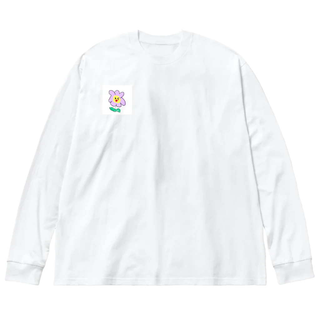 もみんちゃんshopppppのお洒落なむらさきお花さん ビッグシルエットロングスリーブTシャツ