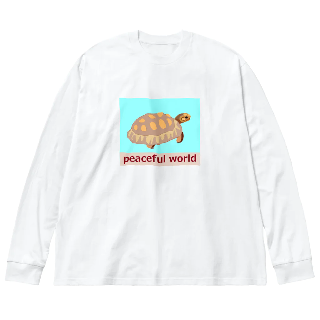 ホームタウンスター　Hometown Star のカメの赤ちゃん（ブルー）　Baby Tortoise (blue) ビッグシルエットロングスリーブTシャツ