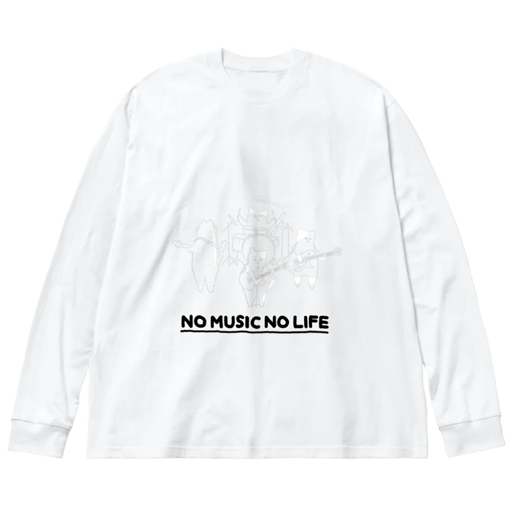 tieのねこバンド白 Big Long Sleeve T-Shirt