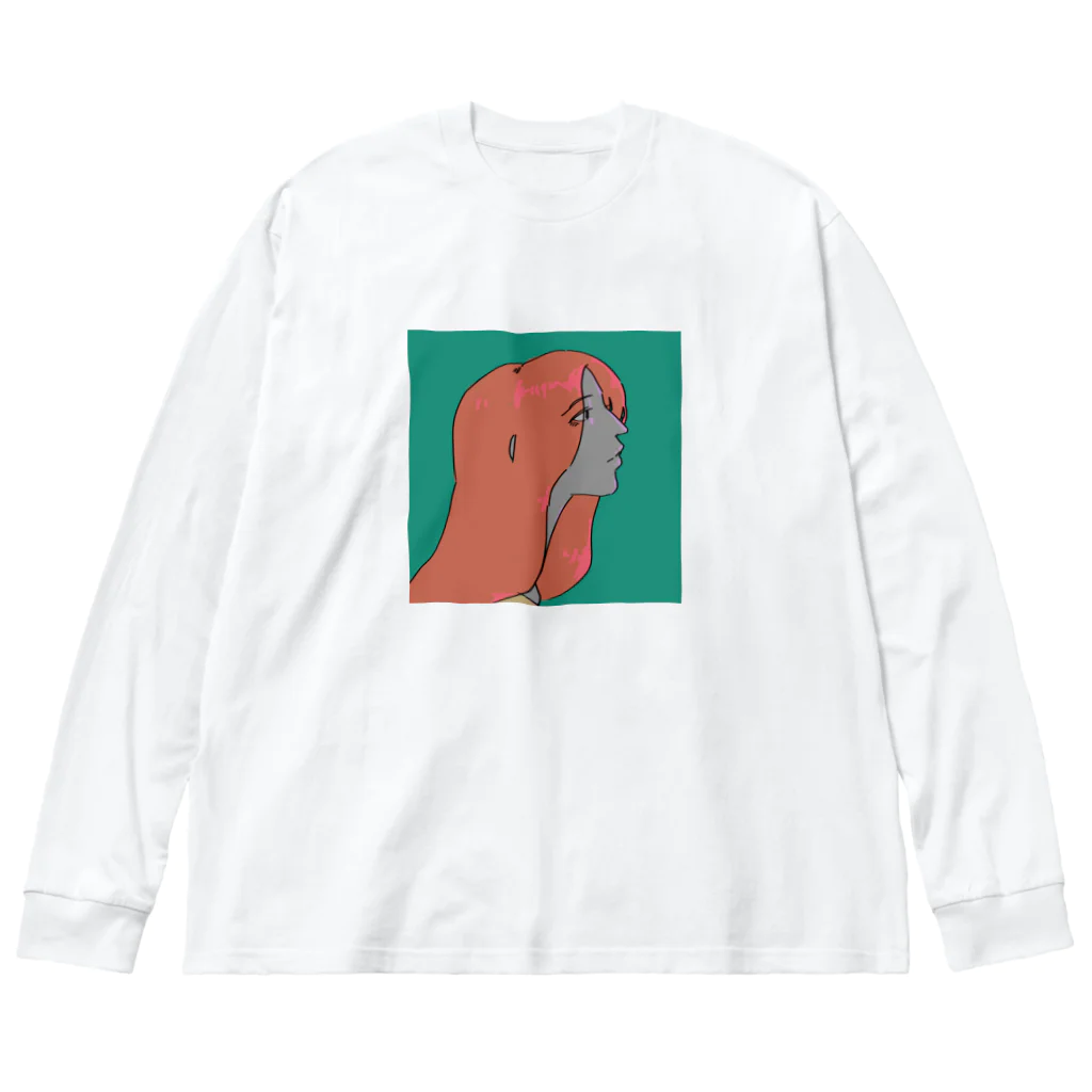 雨宿りの赤髪女の子 Big Long Sleeve T-Shirt