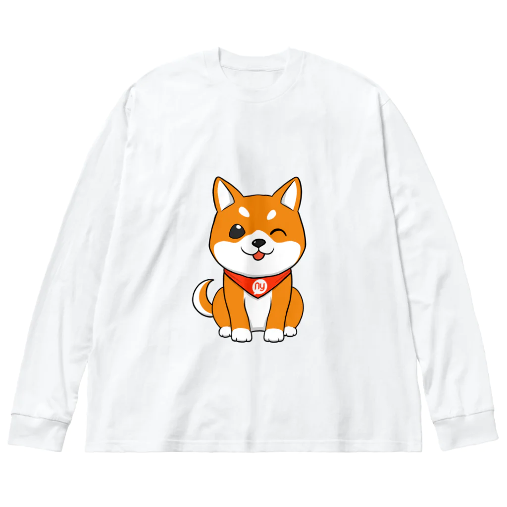 NihongoYouの柴犬ウィンク ビッグシルエットロングスリーブTシャツ