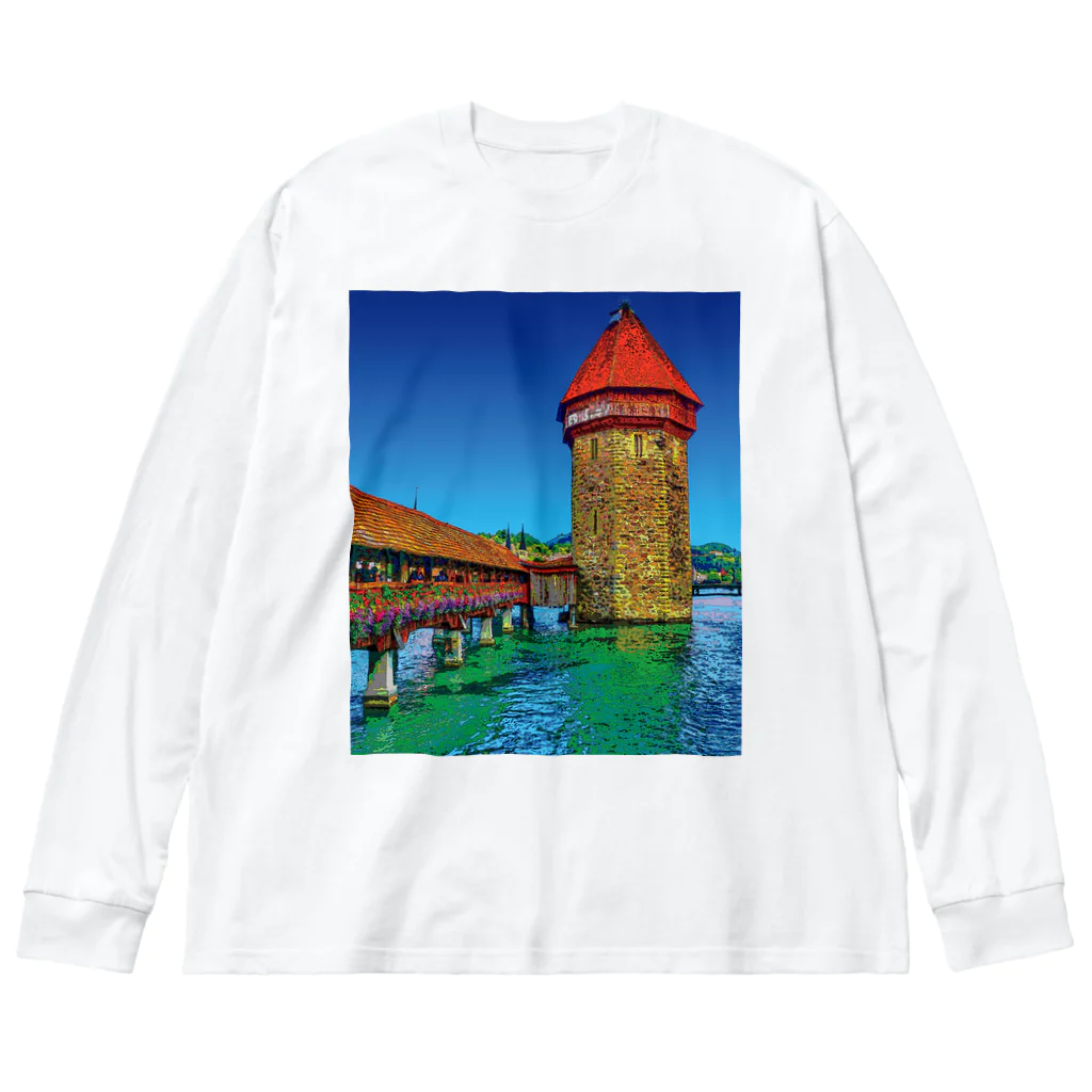 GALLERY misutawoのスイス カペル橋 Big Long Sleeve T-Shirt