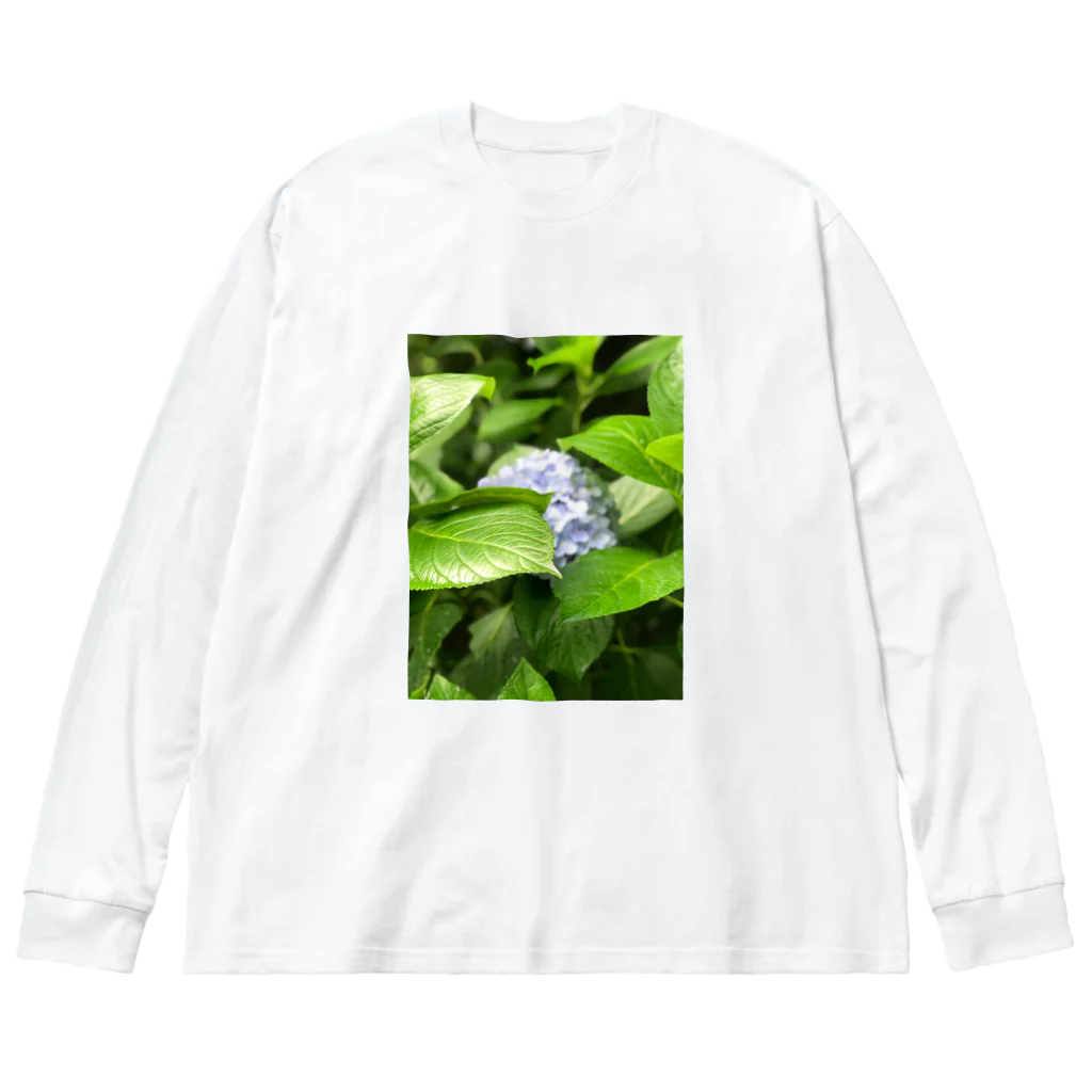 ぽ！！の紫陽花のTシャツ Big Long Sleeve T-Shirt