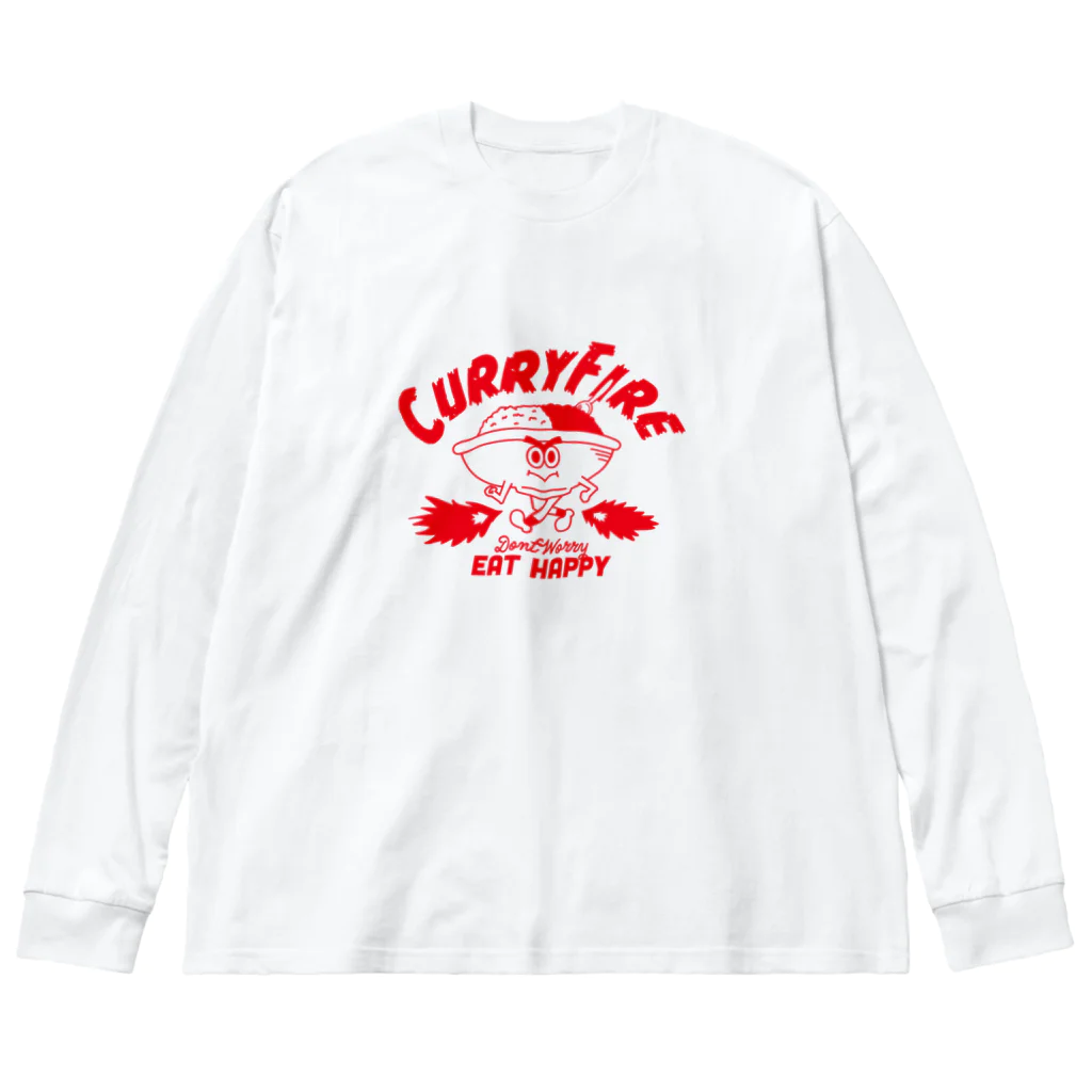 The BaBaBa.SHOPのカレーふぁいあ ビッグシルエットロングスリーブTシャツ