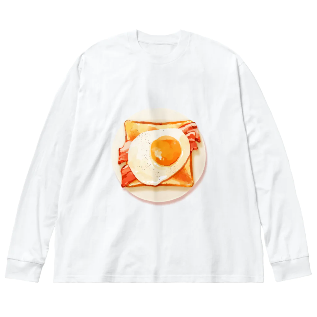 五重 紫兎花のベーコンエッグトースト Big Long Sleeve T-Shirt