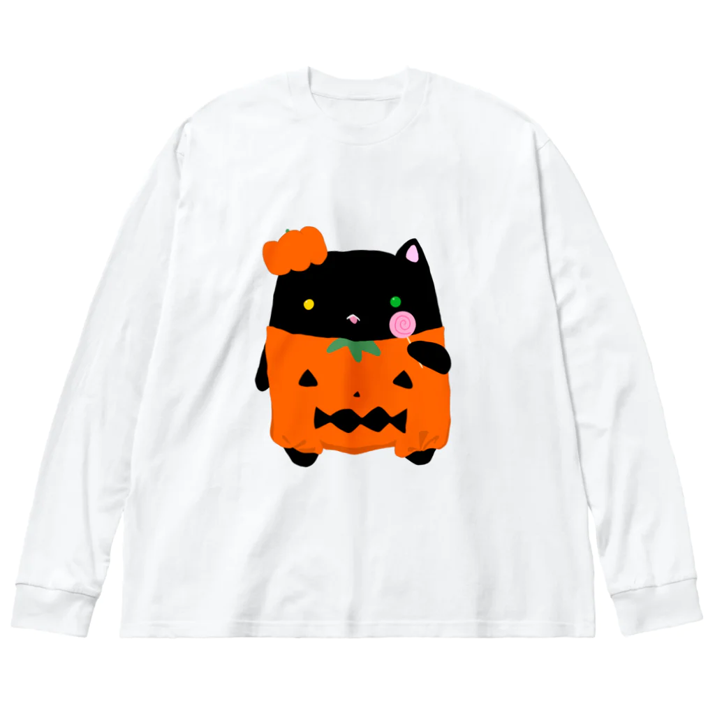 くろねこClochetteのかぼちゃくろねこ Big Long Sleeve T-Shirt