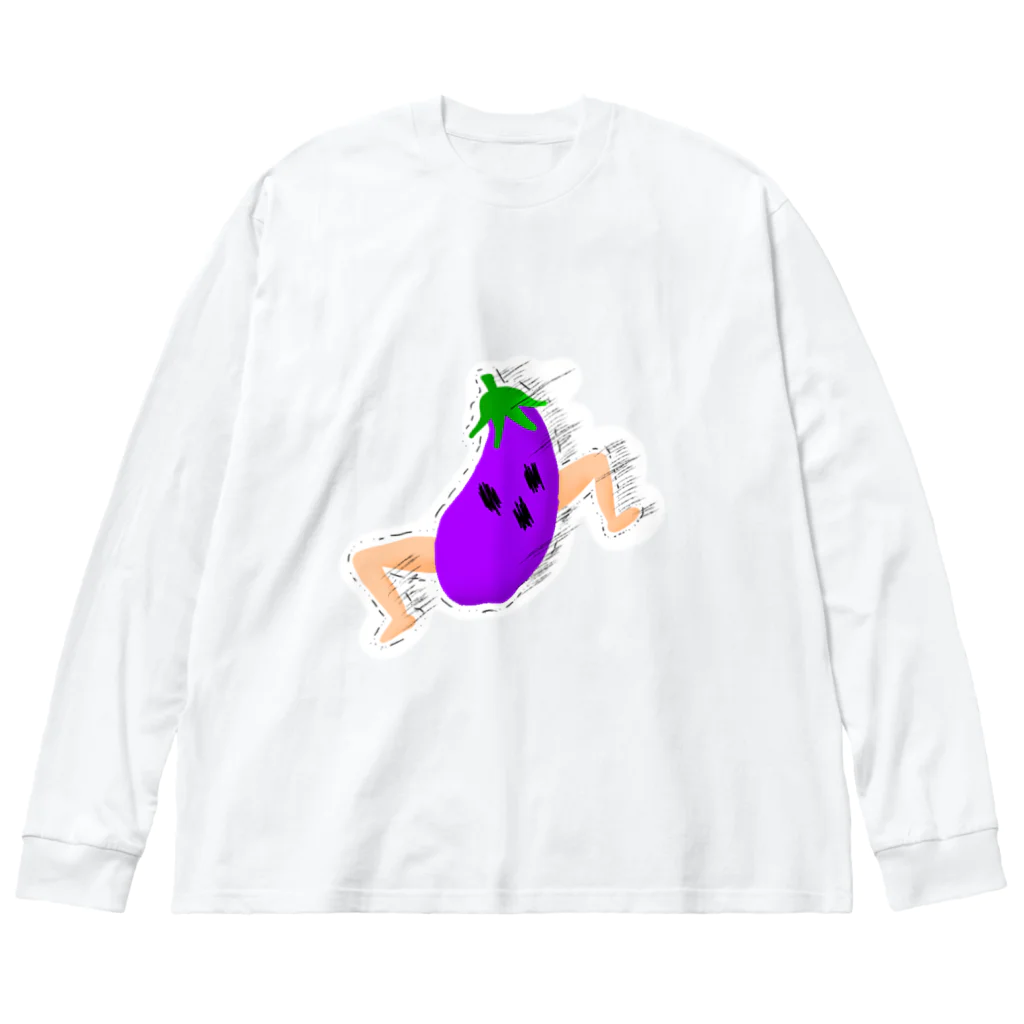 こなぐすり。の走る🍆くん ビッグシルエットロングスリーブTシャツ